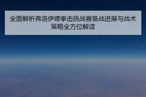 全面解析弗洛伊德拳击挑战赛备战进展与战术策略全方位解读